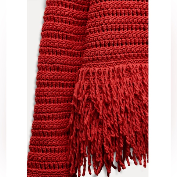 Zara FRINGED KNIT SWEATER - Picture 5 of 6